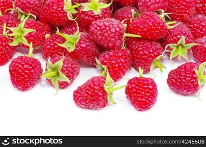 raspberry closeup isolated on white background
