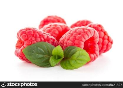 Raspberry fruit isolated over white background