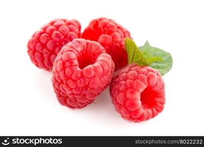 Raspberry fruit isolated over white background