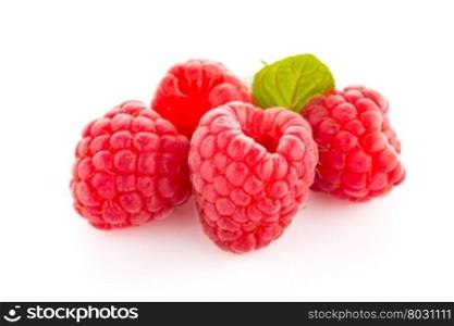 Raspberry fruit isolated over white background