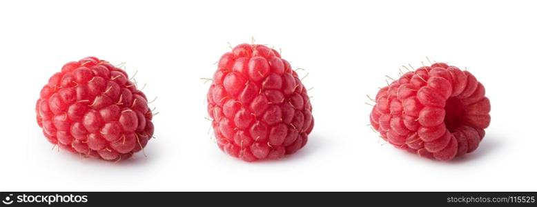 raspberry. ripe raspberry isolated on white background