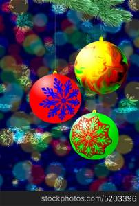 Raster image, Christmas spheres.