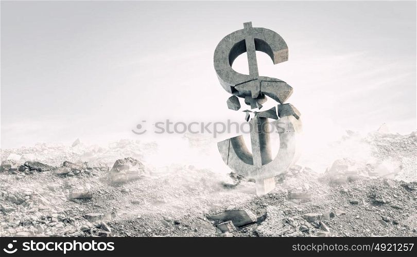 Rate deposit concept. Stone dollar currency symbol as banking concept