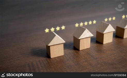 Rating of housing with five stars. Set level and quality of the housing, status and comfort. Aesthetics and functionality. Search for best options. Luxury VIP class apartments.