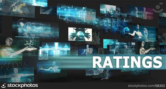 Ratings Presentation Background with Technology Abstract Art. Ratings