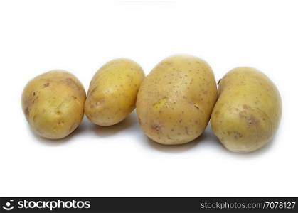 Ratte potatoes heap isolated on a white background