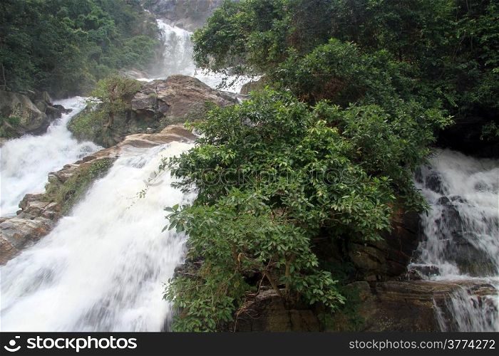 Ravana waterfall and bush near Ella, Sri Lanka