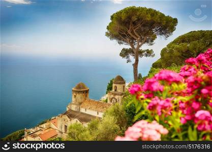 Ravelo resort city at Amalfi coast in Southern Italymountain resort city near sea