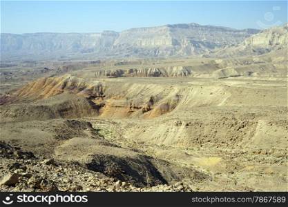 Ravine in Makhtesh Katan in Negev desert, Israel