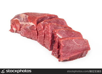 Raw beef meat. Raw beef meat isolated on white