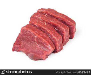 Raw beef meat. Raw beef meat isolated on white