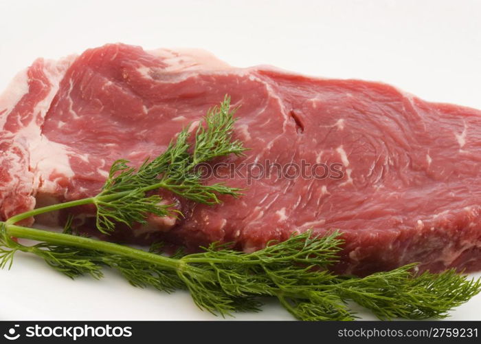 Raw beef. photo of a fresh raw beef with fennel