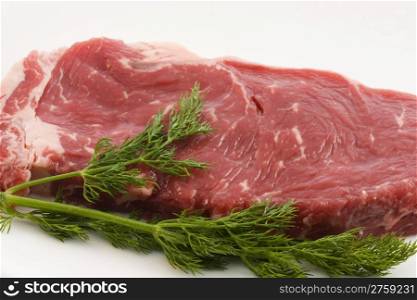Raw beef. photo of a fresh raw beef with fennel