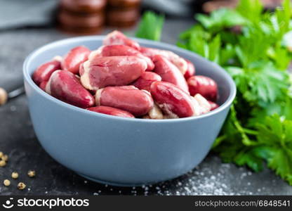 raw chicken hearts