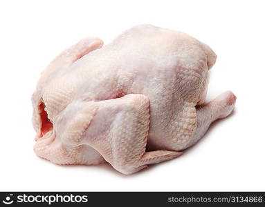 Raw chicken isolated on white background