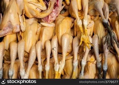 Raw fresh organic duck for sale at asian food market