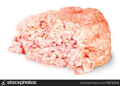 Raw Ground Beef Isolated On White Background