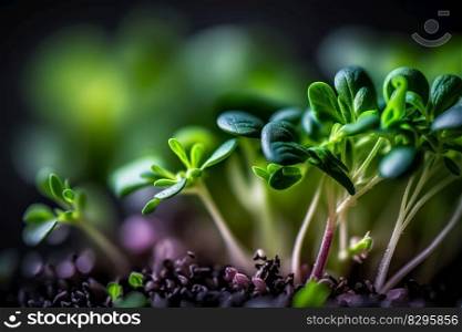 raw healthy food sprout microgreens Generative AI.