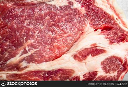 Raw meat beef . top view. Raw meat beef .