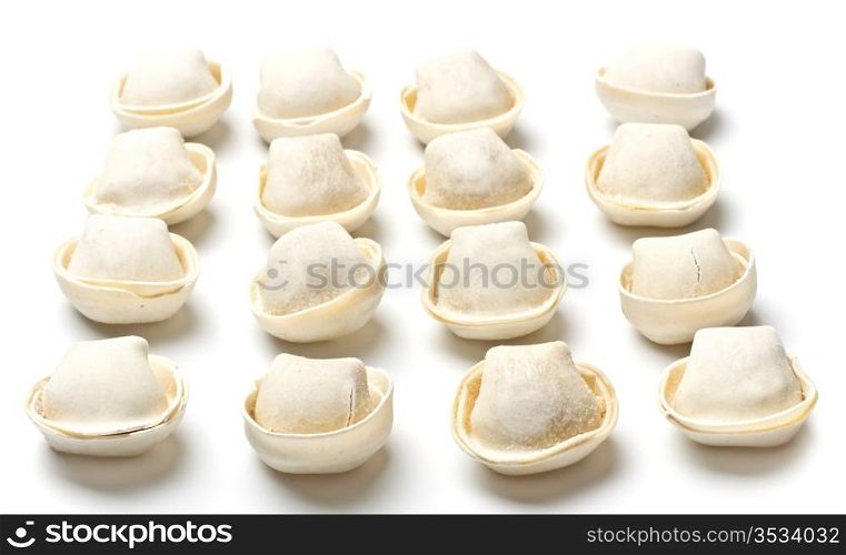 raw meat dumplings isolated on white background