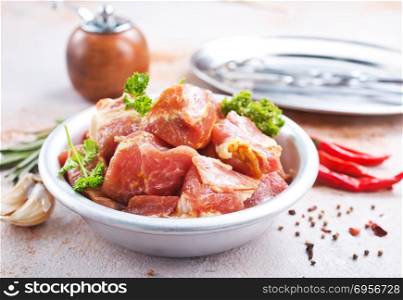 raw meat. raw meat with spice and salt, raw meat for kebab