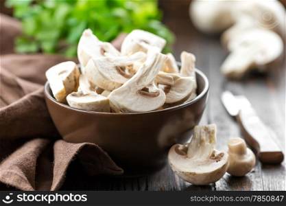 Raw mushrooms