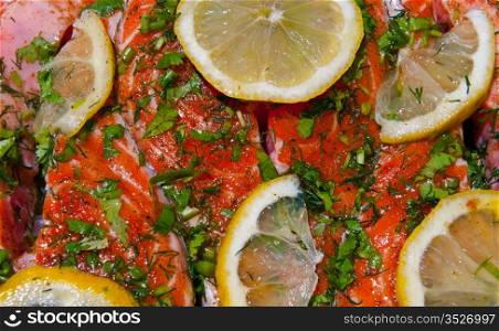 Raw Pink Salmon with Herbs and Lemon