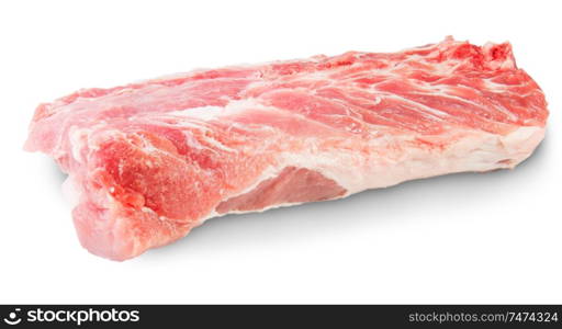 Raw Pork Meat Isolated On White Background
