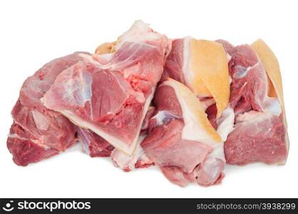Raw pork sliced