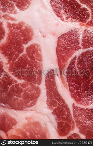 Raw pork steak. Macro background. Raw pork steak texture. High quality photo. Raw pork steak. Macro background.