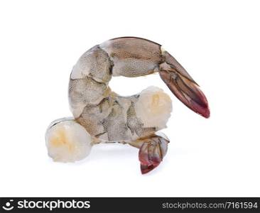 Raw prawns isolated on white background