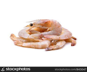 Raw prawns isolated on white background