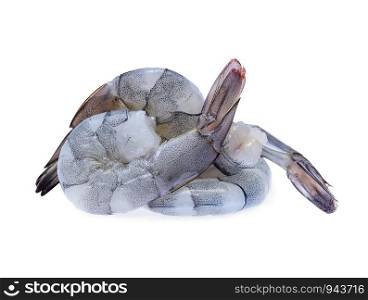 Raw prawns isolated on white background
