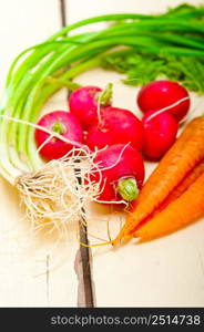 raw root vegetable on a rustic white wood table