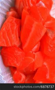 raw salmon slice