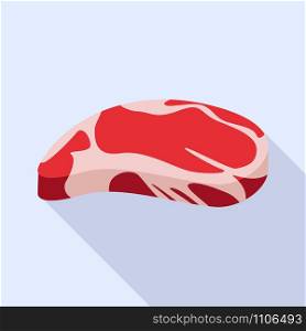 Raw steak icon. Flat illustration of raw steak vector icon for web design. Raw steak icon, flat style