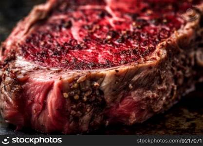 raw thick steak red meat generative ai.