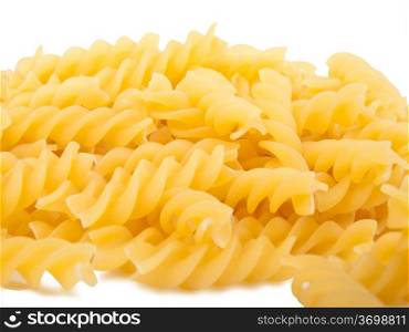raw yellow fusilli - italian pasta