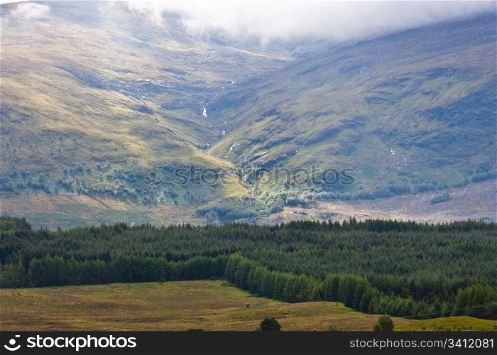 Ray of light on Scottish panorama, Sutherland