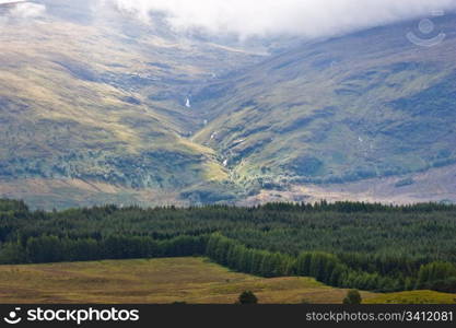 Ray of light on Scottish panorama, Sutherland