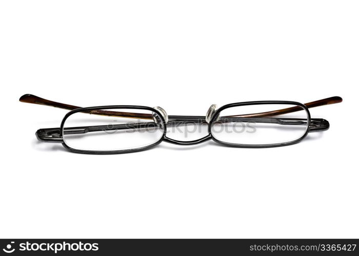 Reading glasses isolated on white background