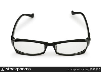 Reading optical glasses isolated on the white