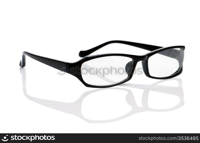 Reading optical glasses isolated on the white