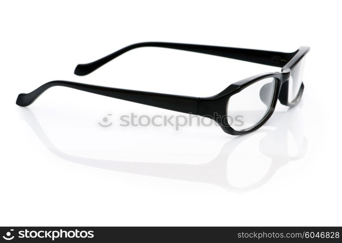 Reading optical glasses isolated on the white