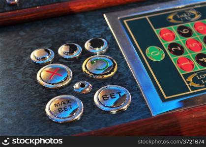 real electronic roulette panel betting buttons detail