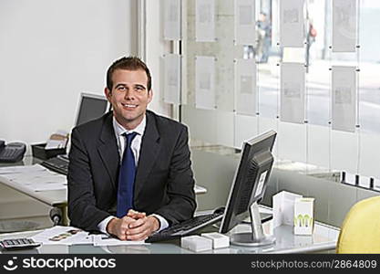 Real Estate Agent at Desk