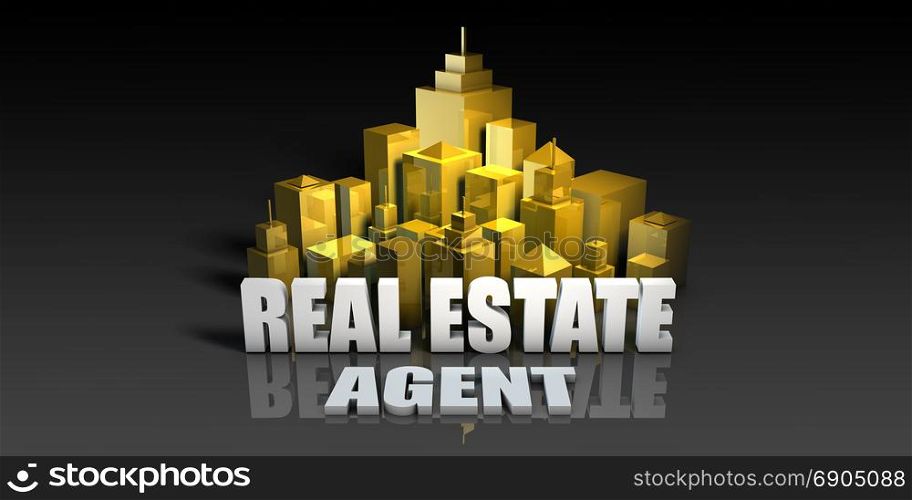 Real Estate Agent Industry Business Concept with Buildings Background. Real Estate Agent