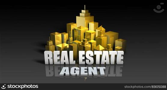 Real Estate Agent Industry Business Concept with Buildings Background. Real Estate Agent