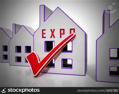 Real Estate Expo Icon Depicting Property Exhibition For Realtors And Buyers. Trade Fair For Housing Purchase And Rentals - 3d Illustration