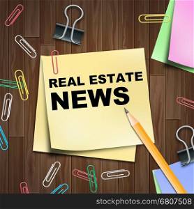 Real Estate News Notepad Shows For Sale 3d Illustration